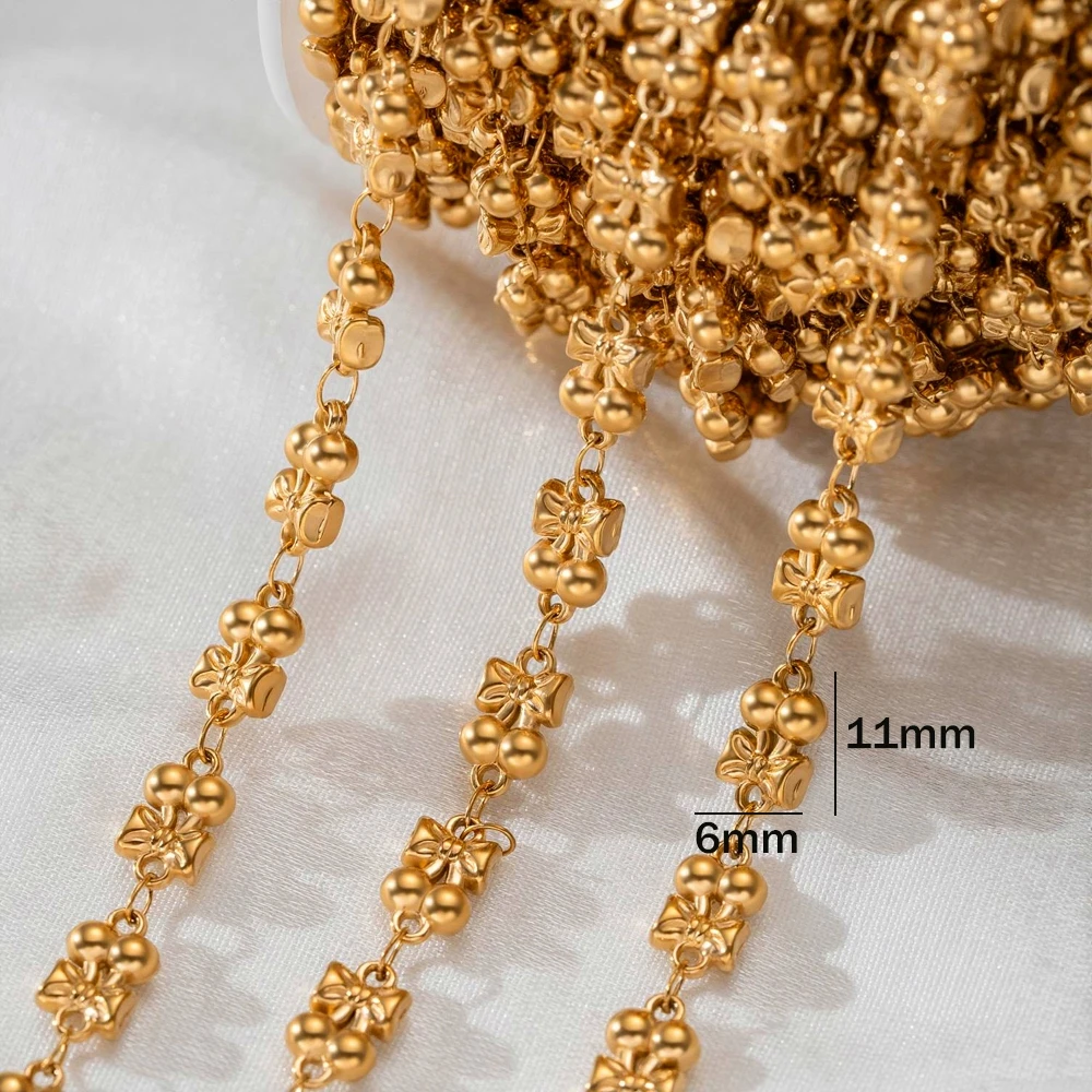 1 Meter Stainless Steel Chain for Jewelry Making Bear Claw Bow Chains for Necklace Bracelet Craft DIY Link Chains Bulk Jewelry view 3