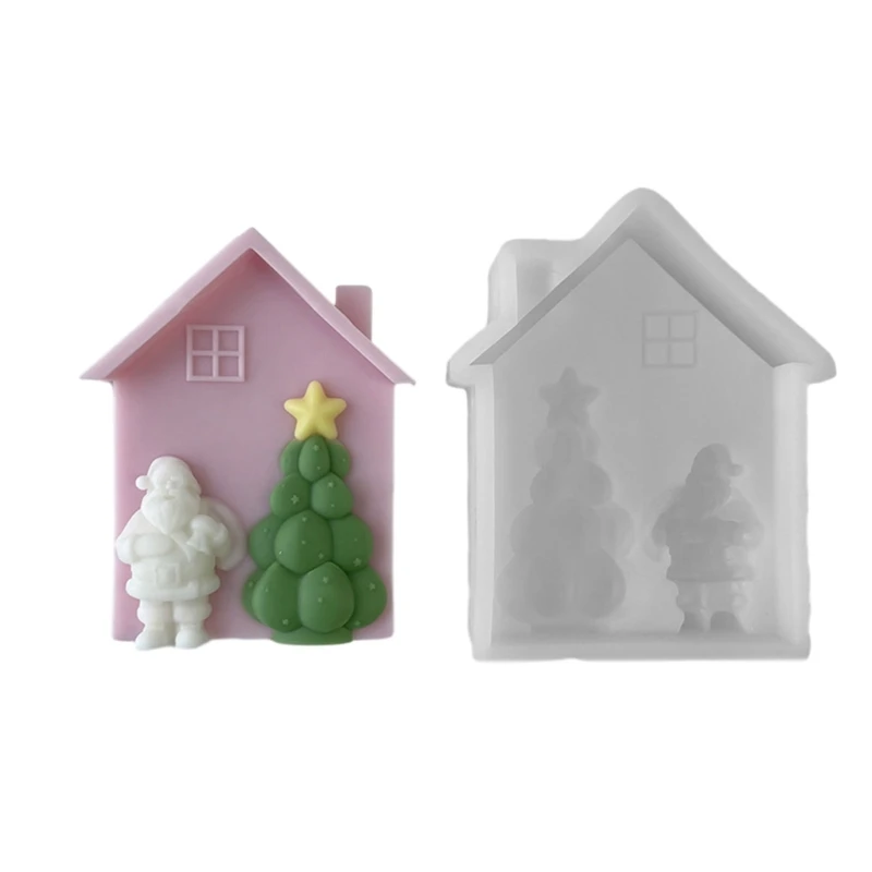 

Christmas House Shaped Silicone Soap Moulds Silicone Material for Making N0HE