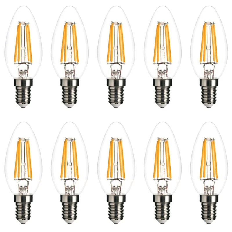 10X G45 C35 ST64 4W 8W 12W E14 E27 LED Filament Bulbs 220V Clear Glass 3000K Retro Edison Bulbs for Pendant Wall Light Decor