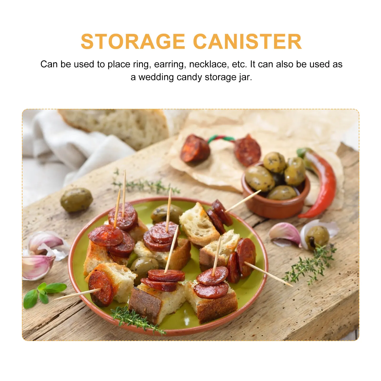 

1Pcs Decorative Deer Head Embossment Glass Candy Storage Jar Practical Storage Container for Wedding Home Glass Candy Jar