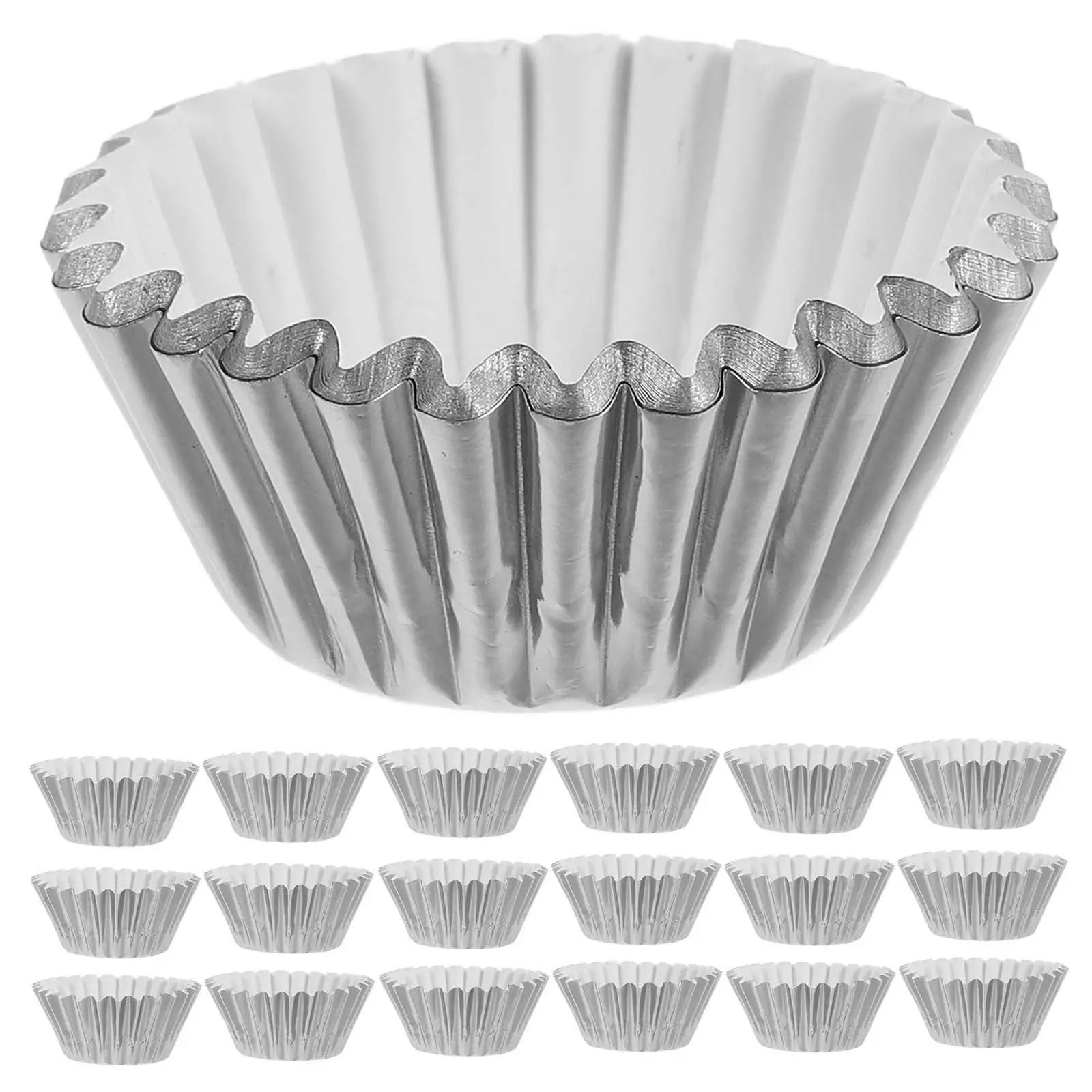 500Pcs Mini Aluminum Foil Cupcake Liners Thickened Baking Cups for Home Baking Halloween Wedding Party Aluminium Foil Cup