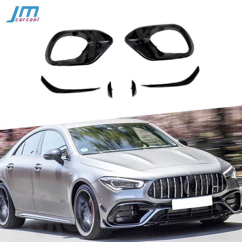 

ABS Gloss Black Material Front Bumper Lip Spoiler Splitters Flaps Apron Accessorise for Mercedes Benz W118 C118 CLA45 AMG 2020+