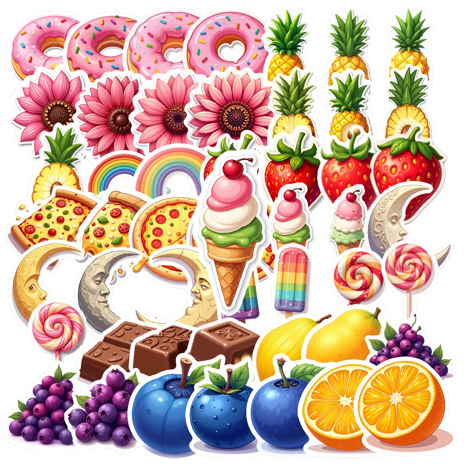 50pcs Colorful Tropical Fruit Plant Pineapple Stationery Stickers Party Decor Water Bottle Laptop Scrapbook Phone