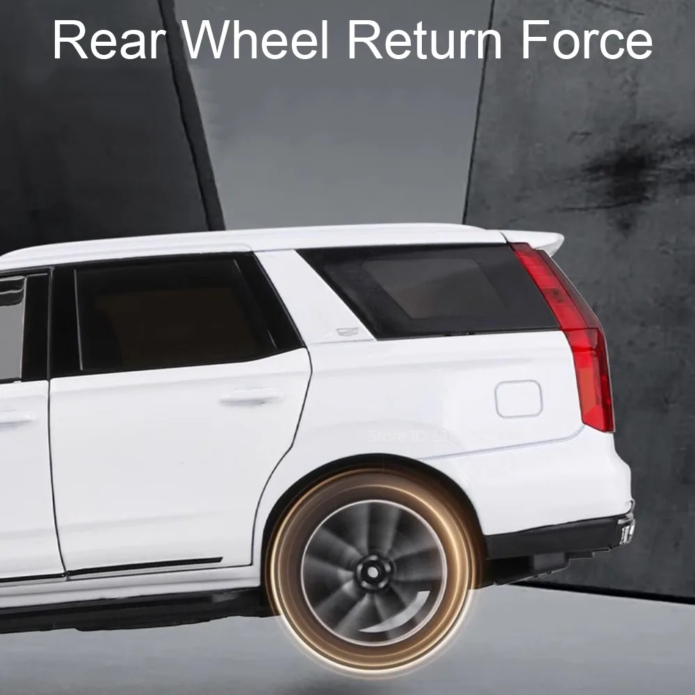 Modelo en miniatura de Escalade Prado 1:24, coches de juguete de aleación, puertas con luz de sonido fundido a presión, modelos de simulación abiertos, regalos para niños