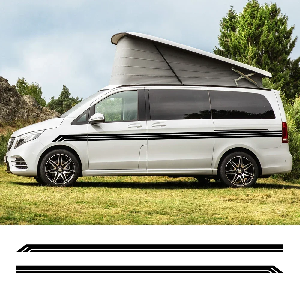 

2pcs Car Long Side Waist Line Stripe Vinyl Stickers Auto Decoration DIY Accessories For Benz Vito V Class Viano W447 W638 W63