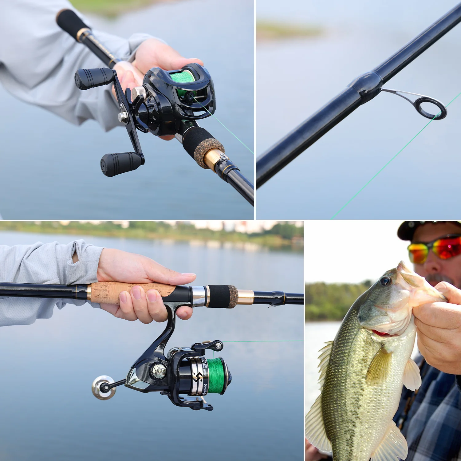 Sougayilang صنارة صيد تلسكوبية 1.6-2.1 متر صنارة صب/غزل 5-6 أقسام أقصى سحب 20 رطل قضيب لصيد الأسماك في مياه البحر بولو Pesca #6