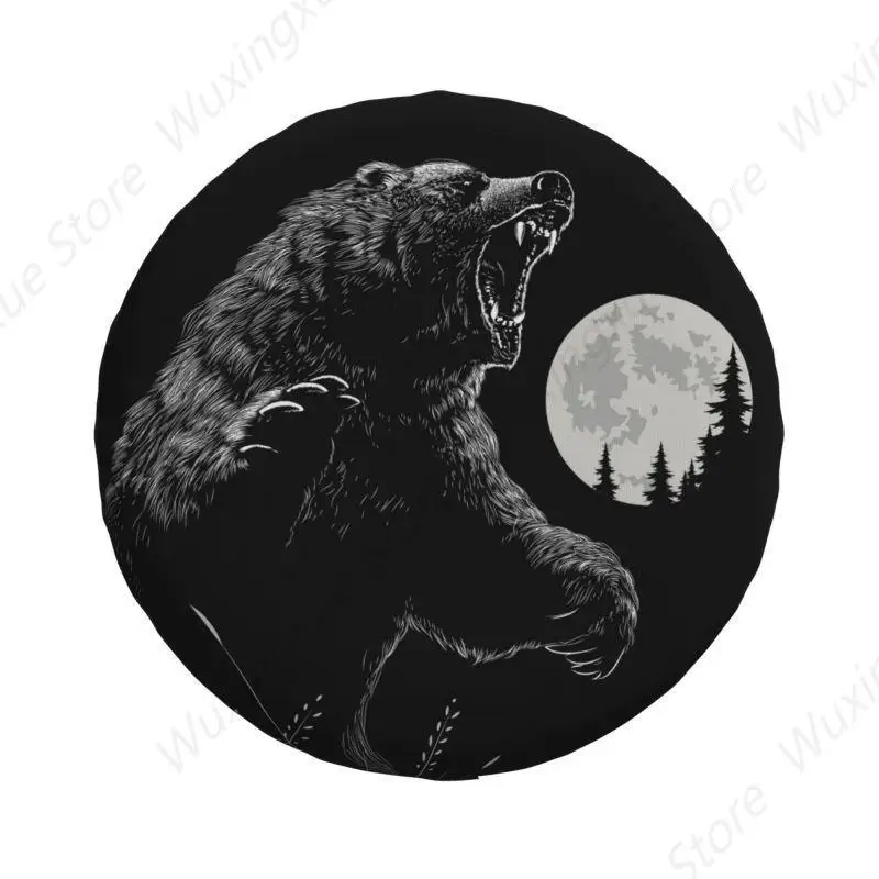 Custom Angry Bear Spare Tire Cover for Jeep Toyota Mitsubishi 4WD 4x4 SUV Car Wheel Protectors 14