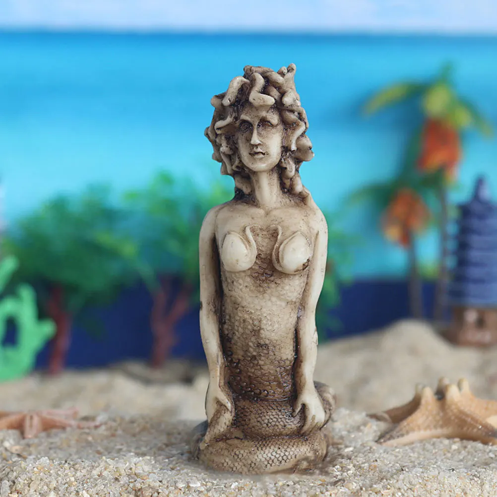 

Resin Medusa Sculpture Craft Home Decor Statue for Desktop Shelf Church Tabletop Adornment Mythology Figure Resin