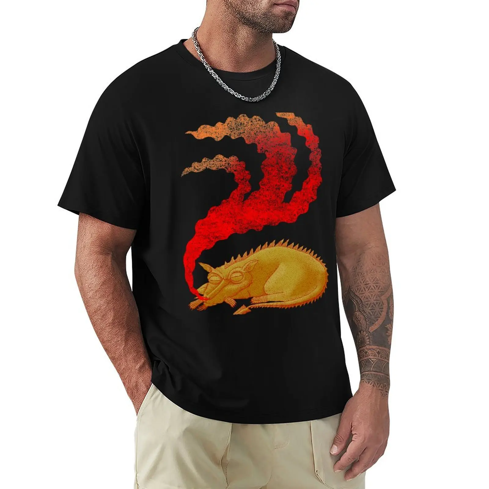 Snoring Dragon T-Shirt quick-drying street wear men t shirt