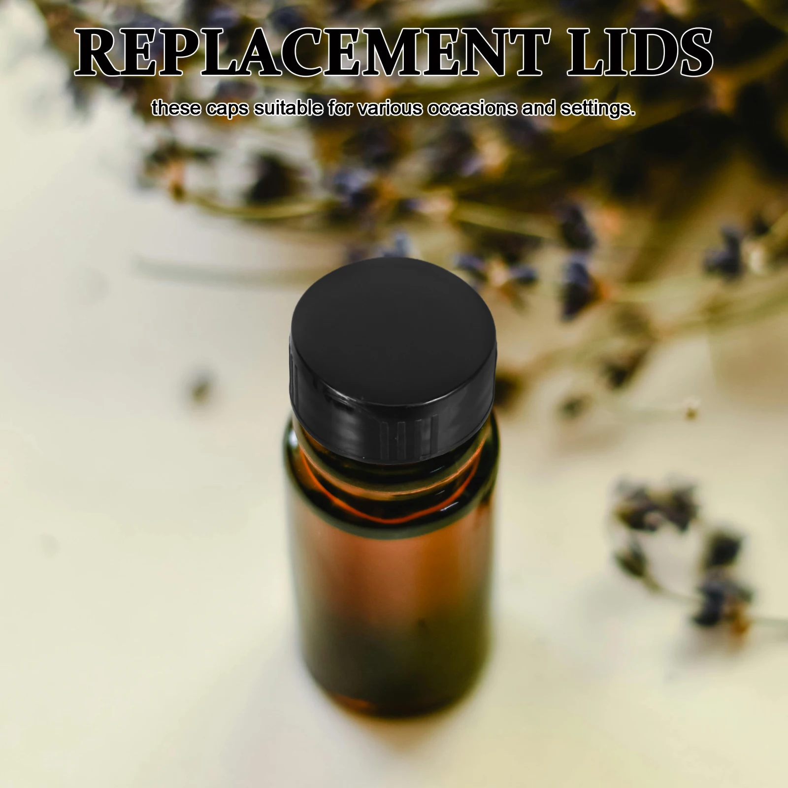 

24 Pcs Essential Oils Bottle Cap Diffuser Caps Aromatic Black Dispenser Aromatherapy Lids