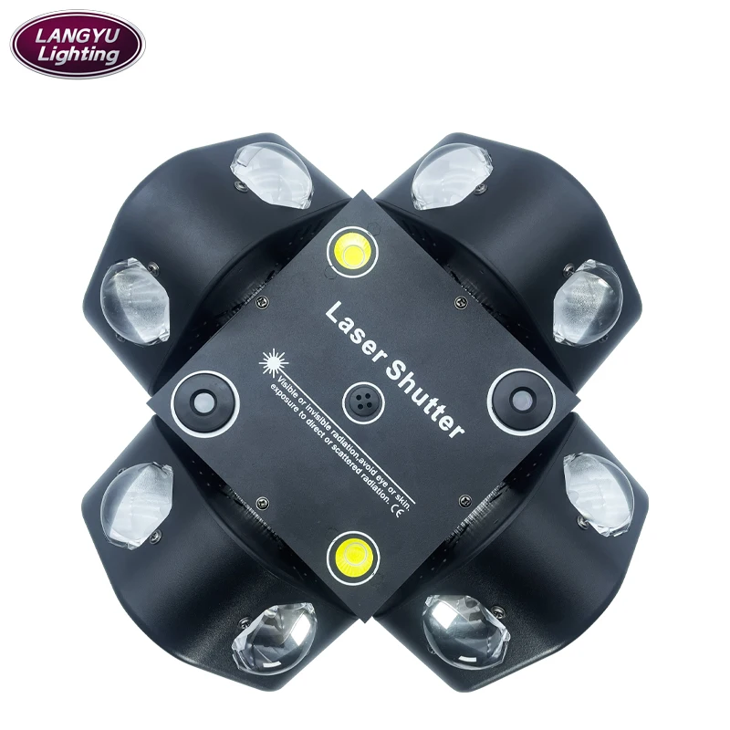 Top Qualitystage lighting professional LED Four headed wind and fire wheel Shake Head Bounce Beam Light Flash effect