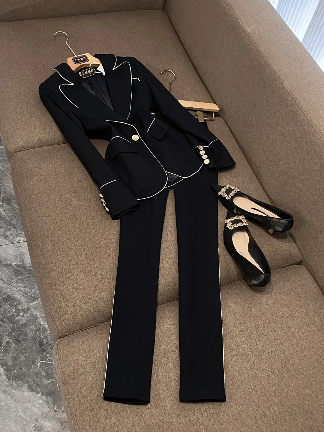 

Профессиональный женский комплект из двух предметов, офисный женский комплект Ele Sle на рабочем месте, новая осенняя коллекция 2025 года