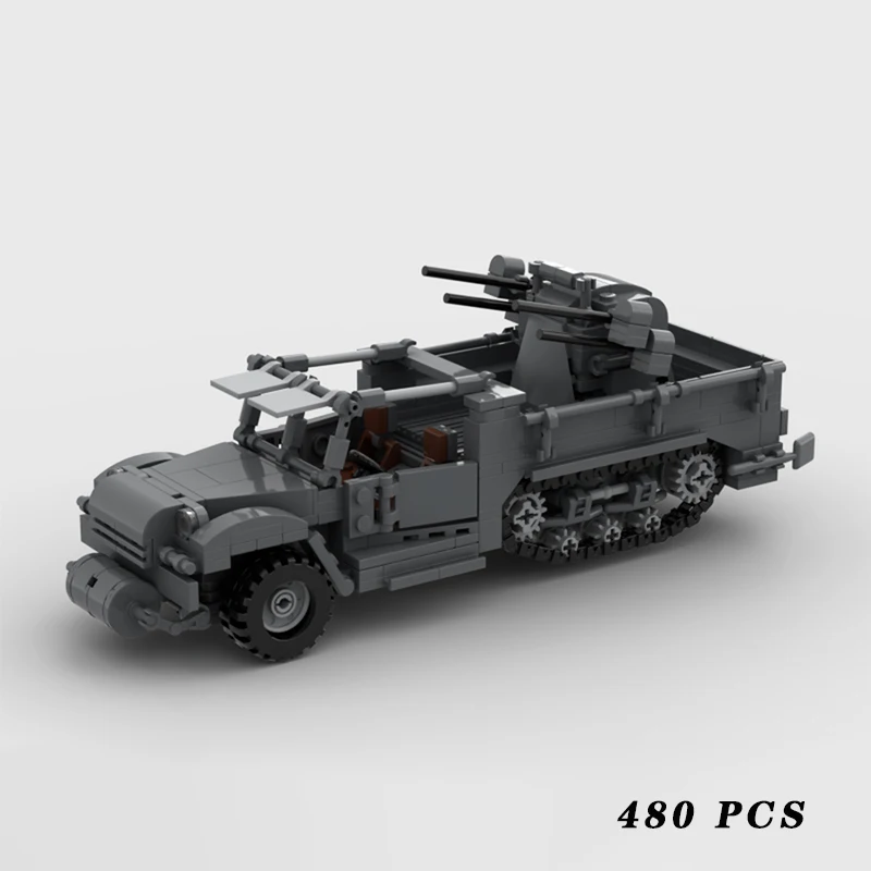 

Военное Снаряжение M13 Американский полутрековый бронированный автомобиль MOC строительный блок Сборная модель дисплей игрушки для детей рождественские подарки