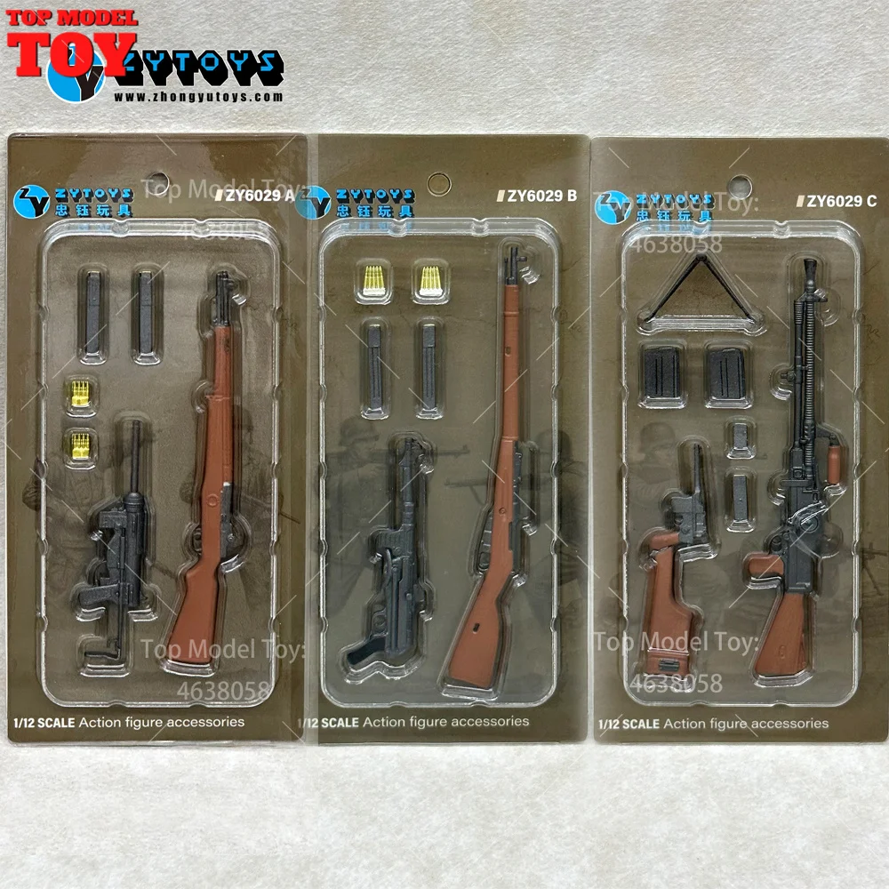 ZYTOYS ZY6029 1/12 Scale ZB26 M3 MP40 C96 M1 M1891 Gun Soldier