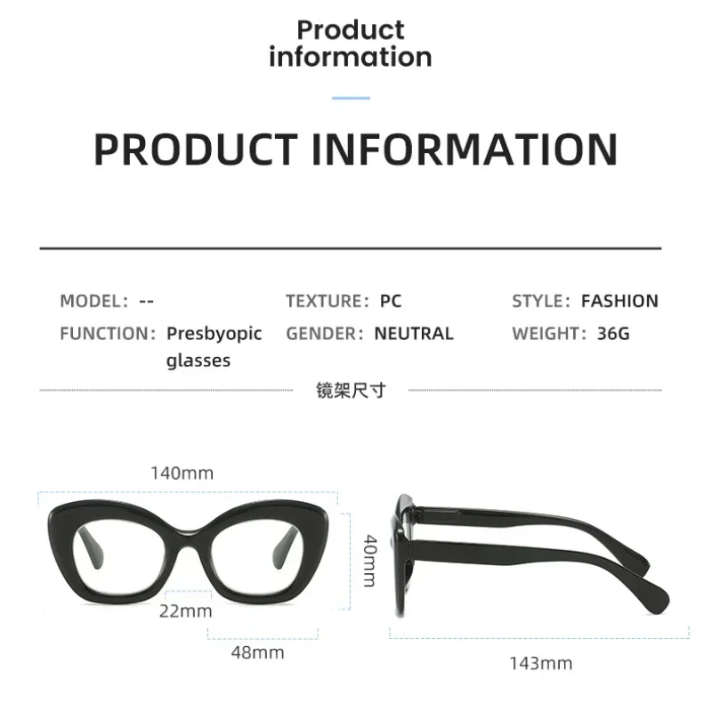 Vintage Finished Presbyopia Glasses Unisex Women Men\'s Anti Blue Light Farsighted Eyewear Optical Prescription Reading Glasses