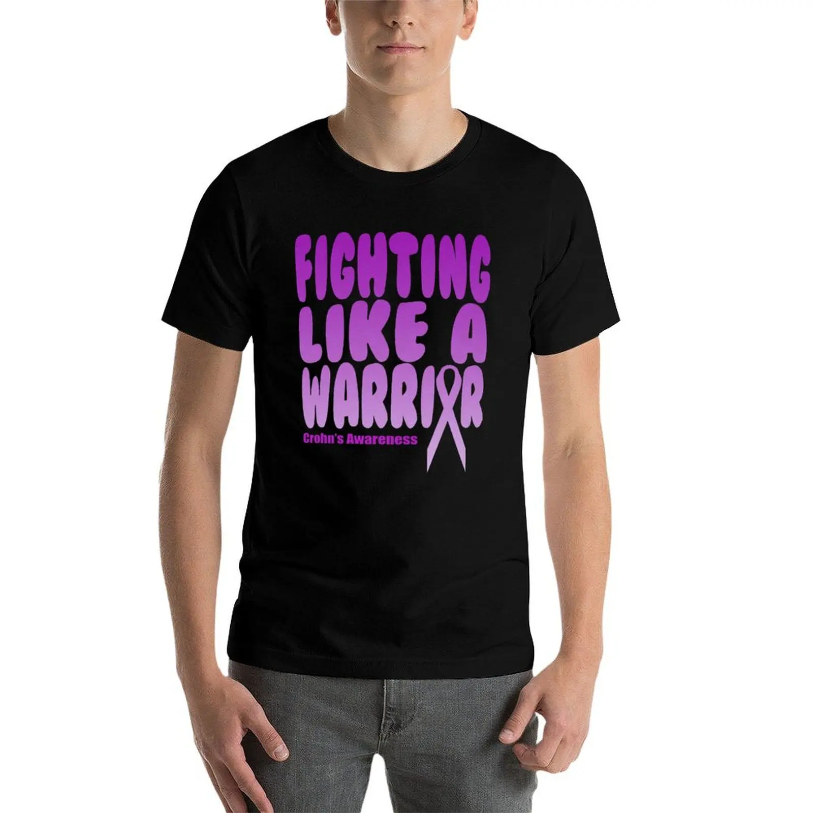 Fighting Like a Warrior. Crohn's Awareness Quote T-Shirt customs design your own new edition shirts men