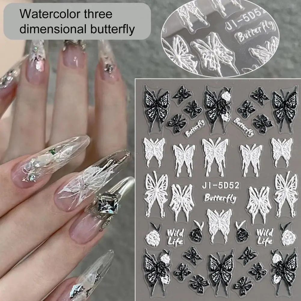 Ins Style 5D Nail Stickers Long-Lasting Glossy Finish Perfect for Nail Decoration Nail Art Sticker Supply