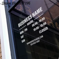 Custom Opening Hours Business Name Time Shop Open Hours Sticker Personalized Business Hours Window Decals Business Open Sticker