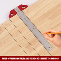 200mm Aluminum Alloy T-Ruler Woodworking Scribing Ruler, Metric Inch Marking Gauge T-Square Measuring Marking Framing Ruler Tool
