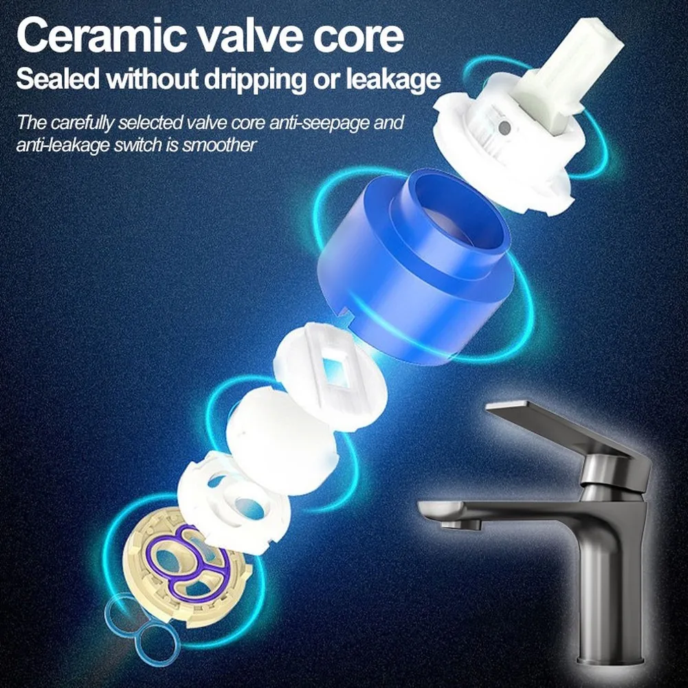 

Stainless Steel Bathroom Sink Faucet Single Hole Hot Cold Mixer Tap for Wash Basin with Smooth Temperature Adjustment