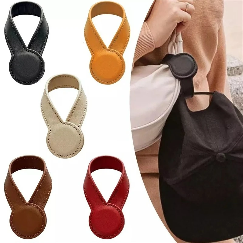 

Magnetic Hat Clip On Bag Hat Holder For Handbag Backpack Luggage PU Leather Hat Keeper Clip Travel Bag Accessories