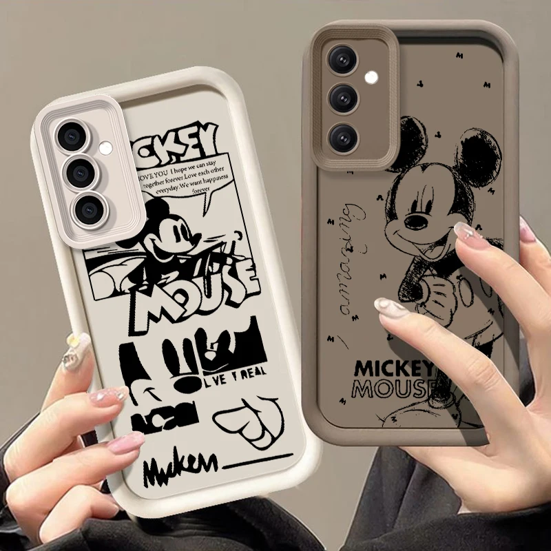 Disney Mickey Fashion For Samsung Galaxy S24 S23 S22 S21 S20 Ultra Plus FE A52 A53 A54 A71 Eye Ladder Phone Case