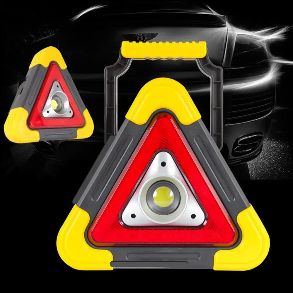 2-IN-1-Warnleuchte am Straßenrand, 4 Modi, Solar-Dreieck-Warnschild mit Griff, verschleißfestes LED-Arbeitslicht für den Garten