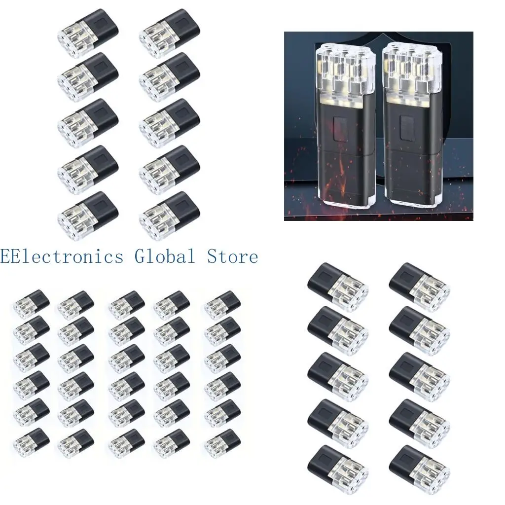 462B 10/20/30/40/50Pcs LED No Solder No Stripping Quick Connect Terminals Blocks Connectors For Secure Electrical Wiring