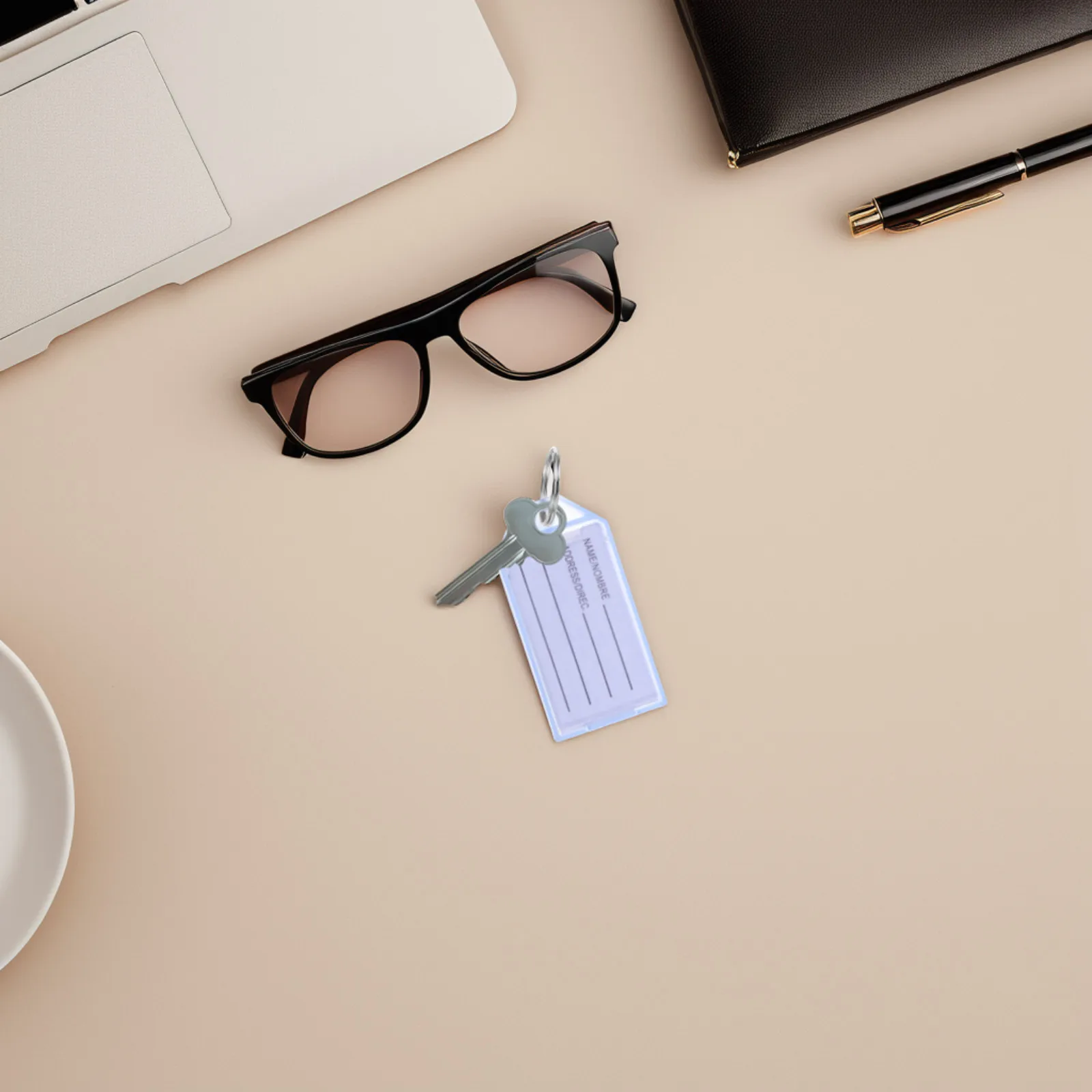 30Pcs Plastic Key Tags Flip Cover Labels Key Identifiers for Home Office School Luggage Bags USB Drives