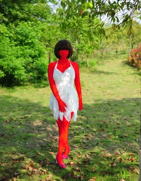 

Фетиш-одежда Зентаи костюм для мужчин/женщин красный оригинальный лайкра спандекс сексуальное боди