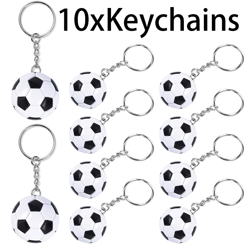 

10 Pieces Soccer Keychain Mini Football Keychain Soccer Party Favors Keychains Team Souvenir Sport Rewards Event Giveaways