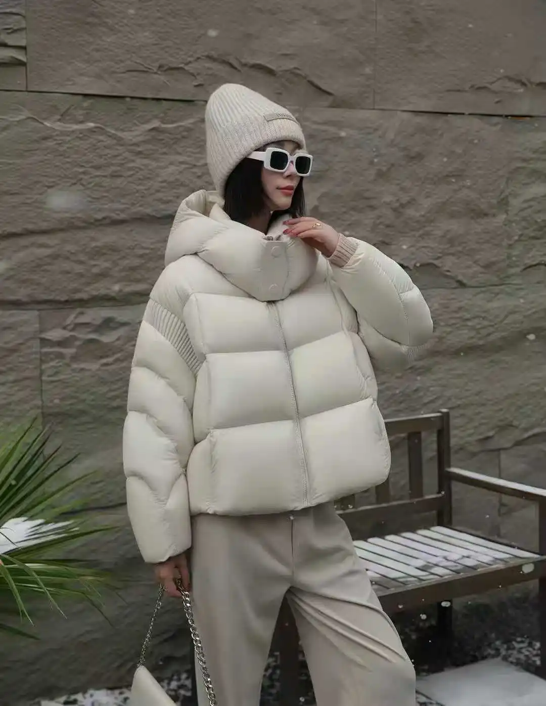 Damen-Daunenjacke aus 90 % weißer Enten, Wintermode, Pufferjacke mit Gürtel, schlankmachende, hochwertige, stilvolle, warme Oberbekleidung