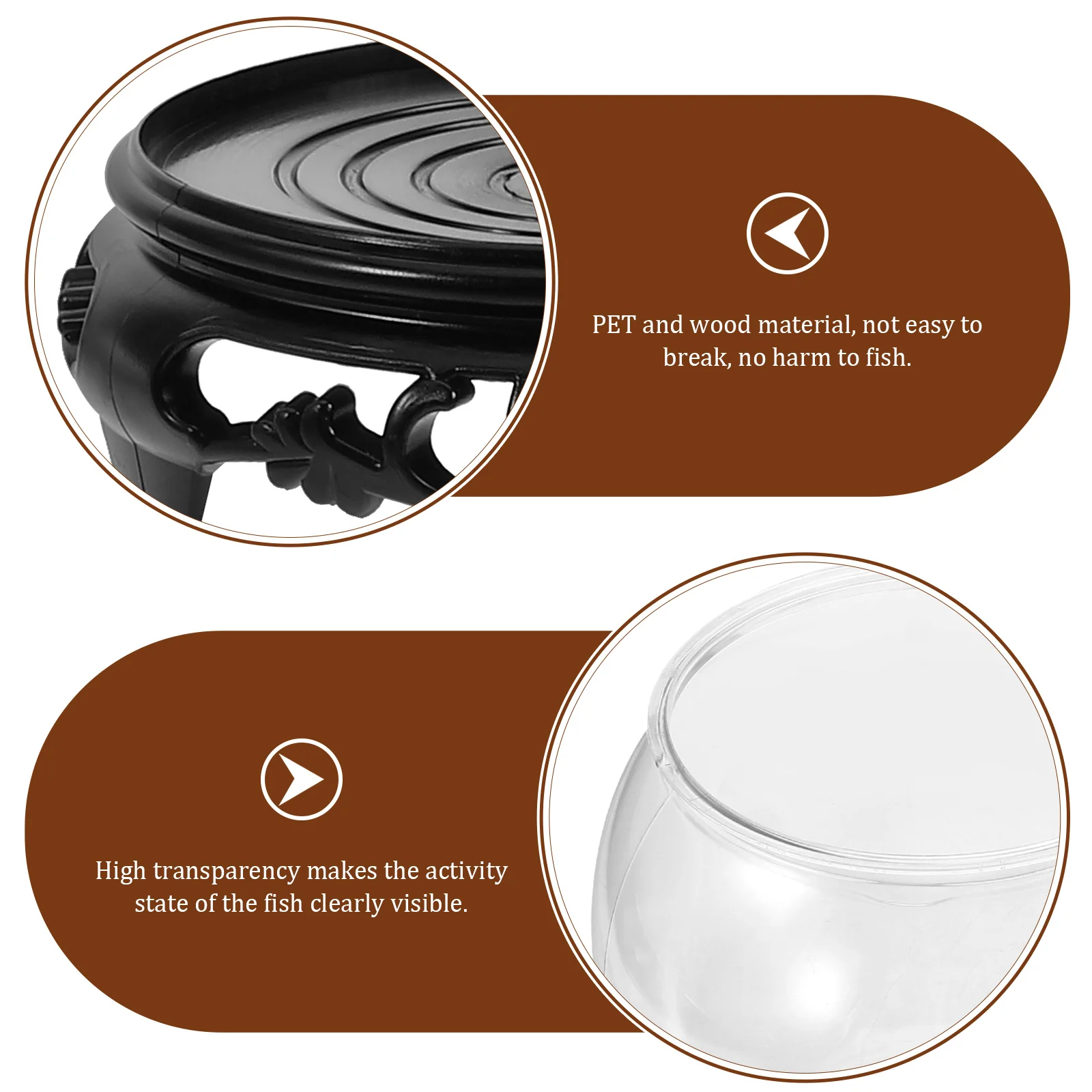

1Set Transparent Fish Tank Plastic Desktop Bowl Anti-Fall Design Clear Globe Aquarium for Small Fish Home Office Decoration