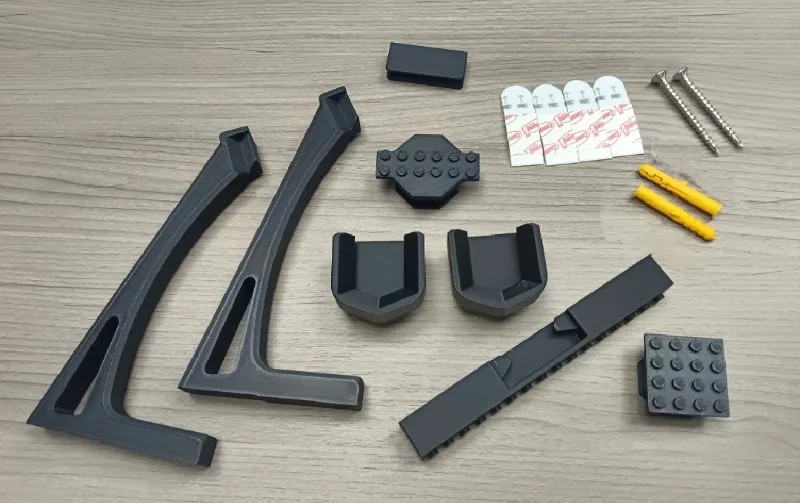 Wall-mounted Display Stand for LEGO 75393 Star Wars TIE Fighter and X-Wing Mix & Match set DIY Building Block Wall Bracket - view 2
