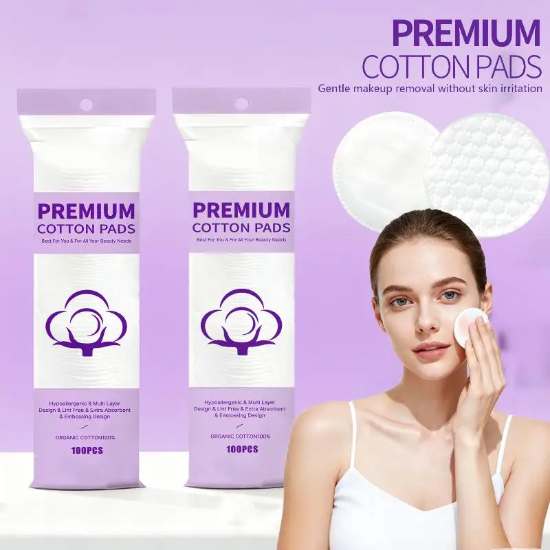 Disposable Makeup Cotton Pad 100/120pcs Soft Round Three Layer Facial Cleaning Wipes Makeup Remover Beauty Cosmetic Cleaning
