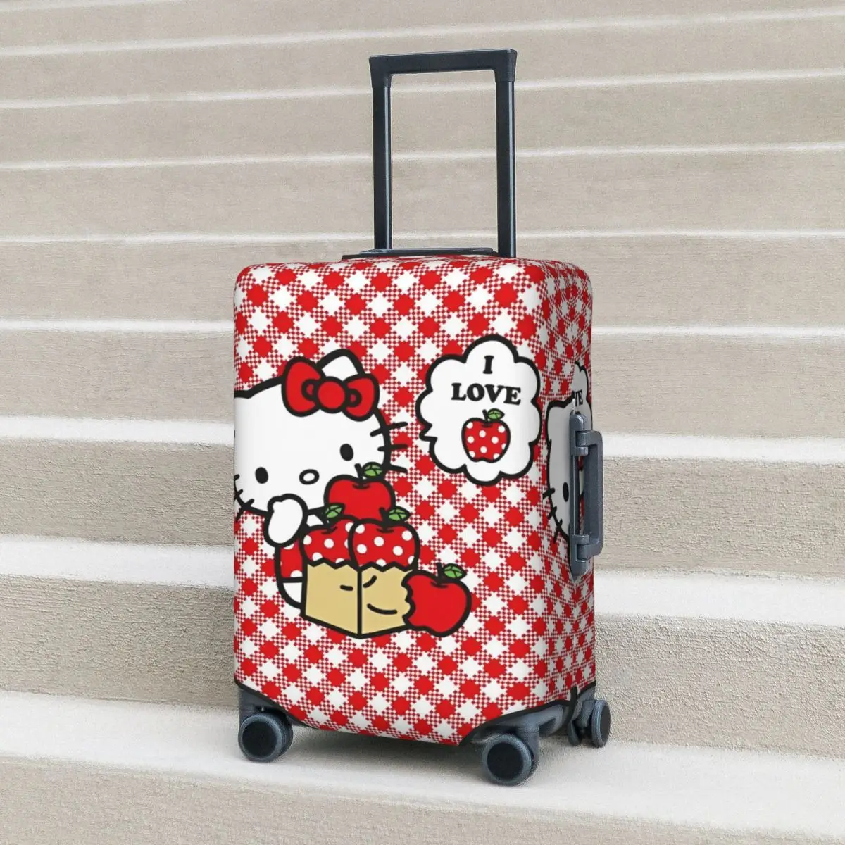 Hello Kitty Strawberry Fruit Suitcase Cover Vacation Cruise Trip Useful Luggage Supplies Protection