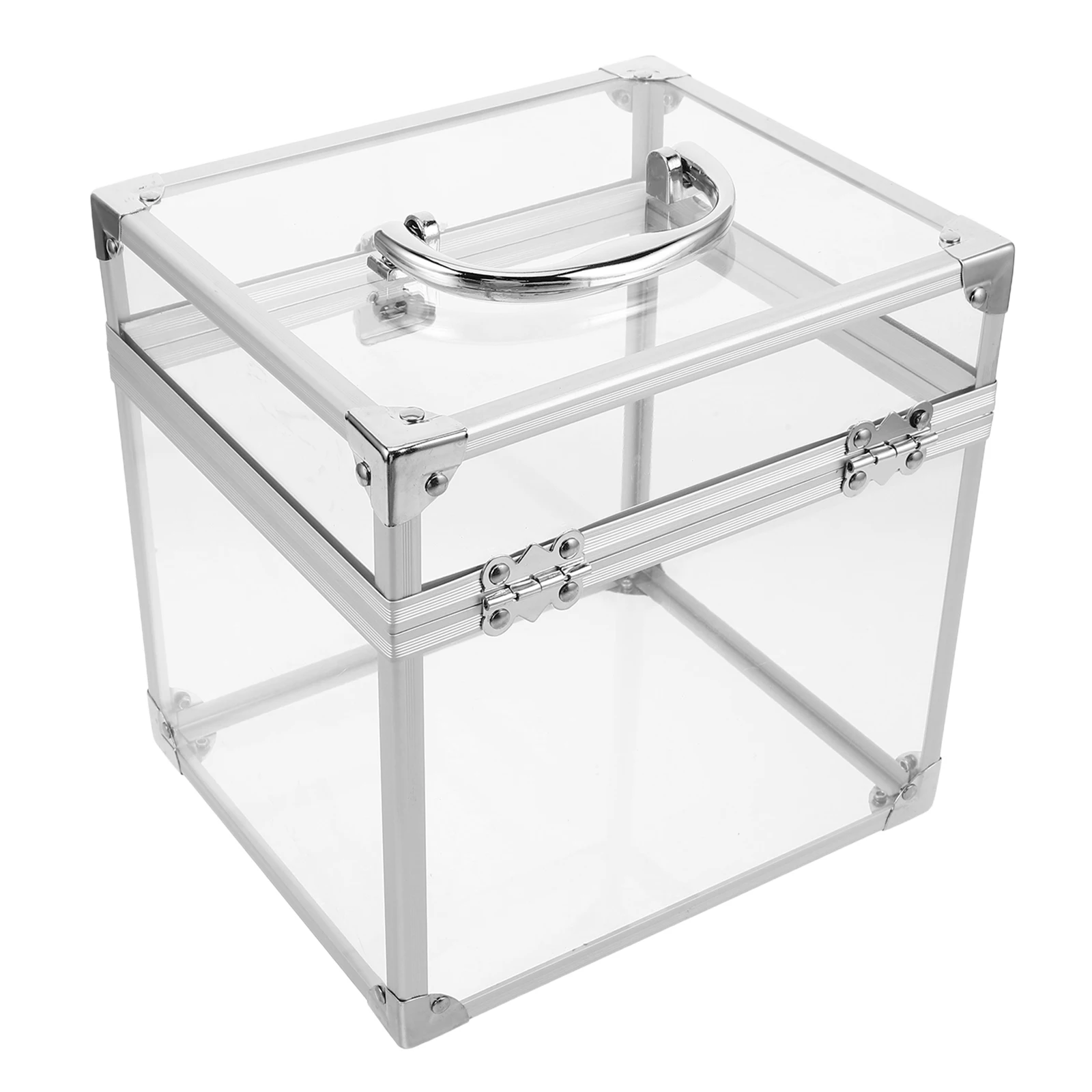 

Clear Acrylic Vinyl Record Storage Case Large Capacity Dust-Proof Organizer with Handle for Cd Dvd Album Display Desktop Home