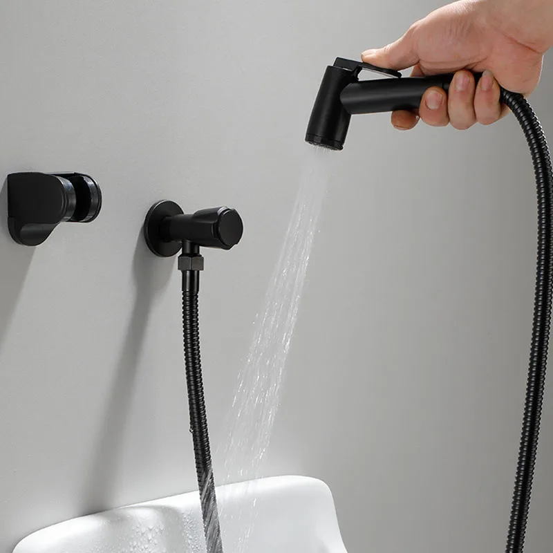Black Stainless Steel Triangle Valve Hot And Cold Water Stop Valve Copper Core Bathroom Kitchen Toilet Sink For Bathroom Tool