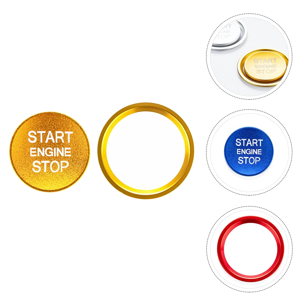 

2Pcs Car Ignition Button Ring Decorative Aluminium Alloy Start Stop Engine Push Button Ring Easy Install for Q5 Q7 A5 A6L