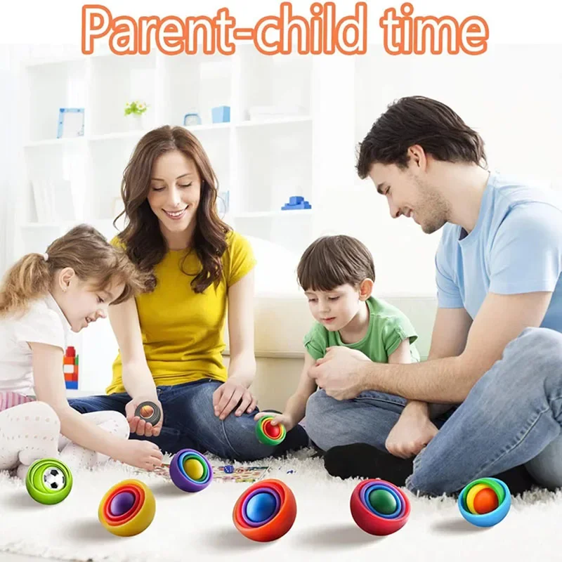 3D Rotation Ball Fidget Gyro Sensory Toys Hand Fidget Spinner Gyroscope for Kids Teens Adults Children ADHD Autism Stress Relief