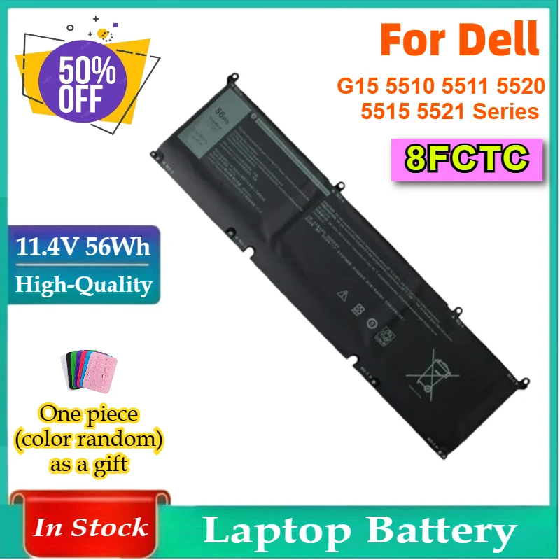 

11,4 В 56 Втч 8FCTC аккумулятор для ноутбука серии DELL G15 5510 5511 5520 5515 5521 для серий DELL XPS 15 9500 G7 15 7500