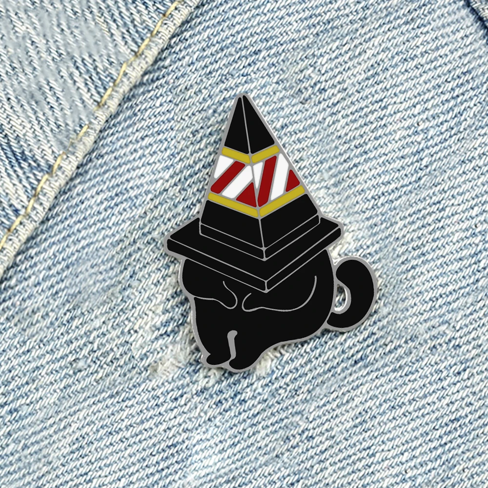 Broches autistas de gato negro para hombres y mujeres, Pin de esmalte de Animal creativo encantador de dibujos animados, chaquetas de mezclilla, insignia personalizada, regalos de joyería