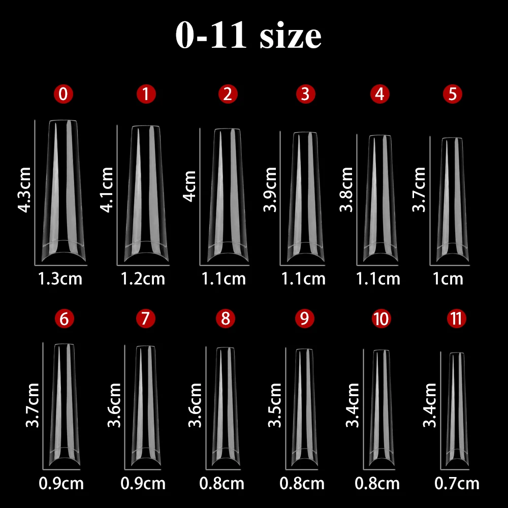 Fingerqueen Transparent Stiletto Fake Nail Tips Acrylic False Nail Tips Long Shape Half Cover Coffin Professional Nail Art