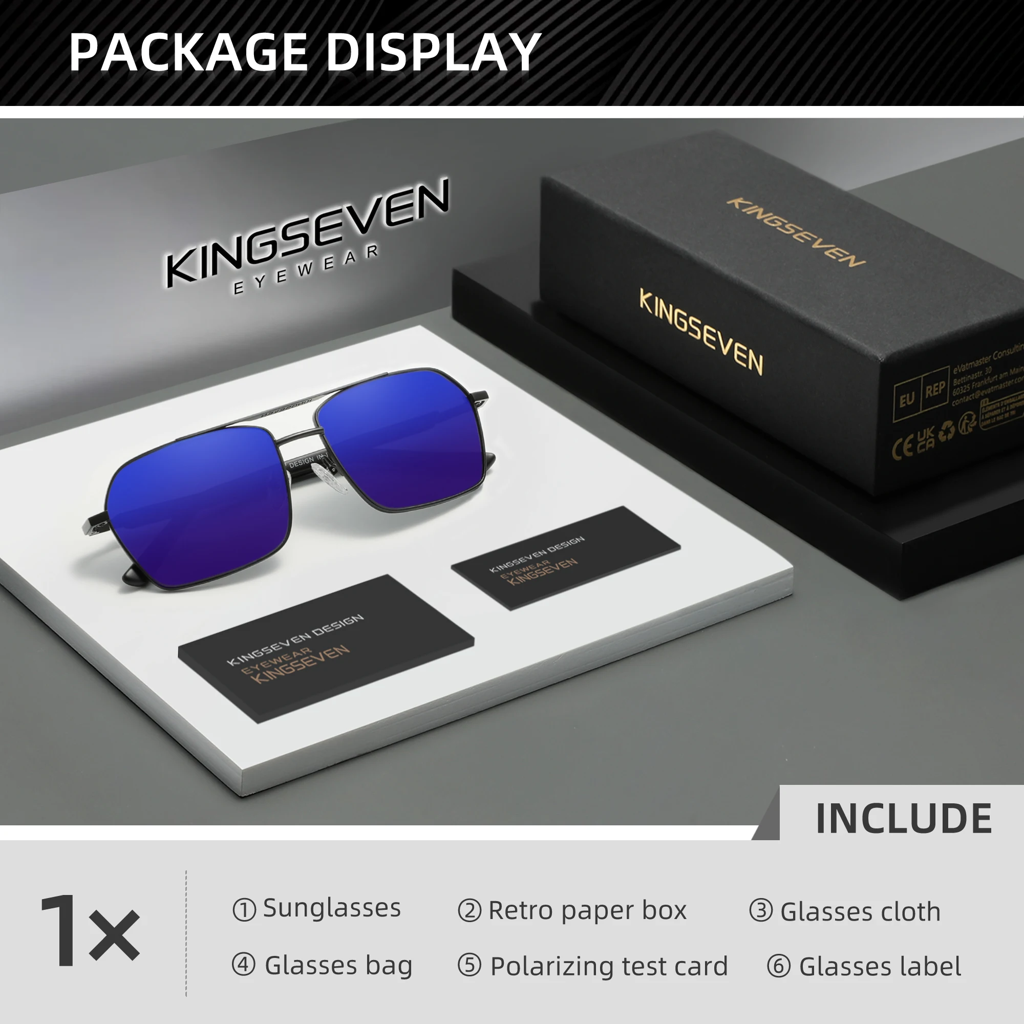 KINGSEVEN Mode Polarisierte Sonnenbrille Männer Kühlen Fahren Gläser Goggle Sommer Metall Vintage Sonnenbrille UV400 Oculos De Sol – Detail 7