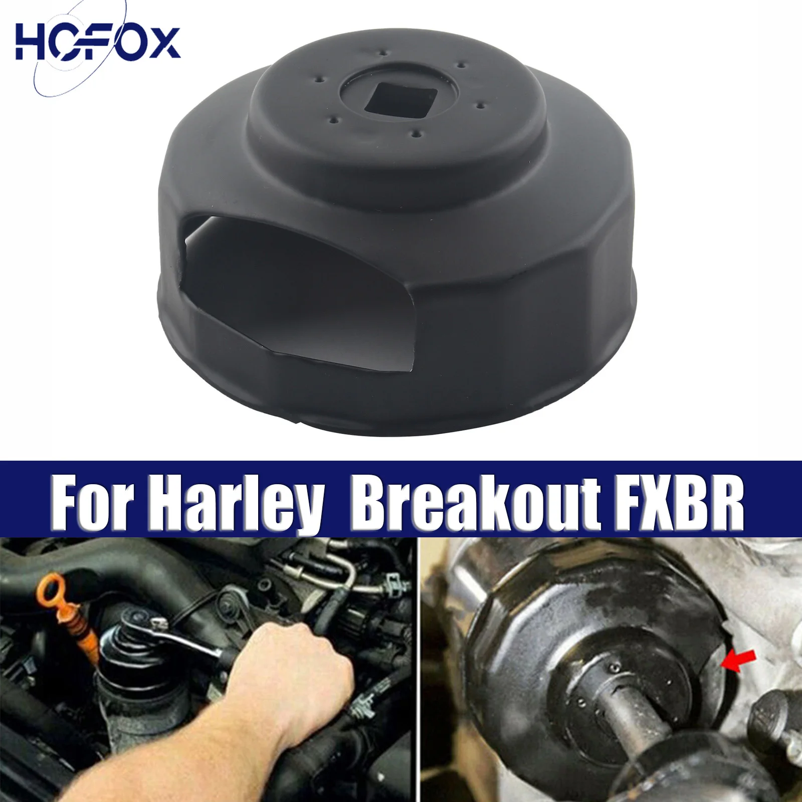 

76mm 14 Flute End Cap Style Oil Filter Wrench Removal For Harley Breakout Black