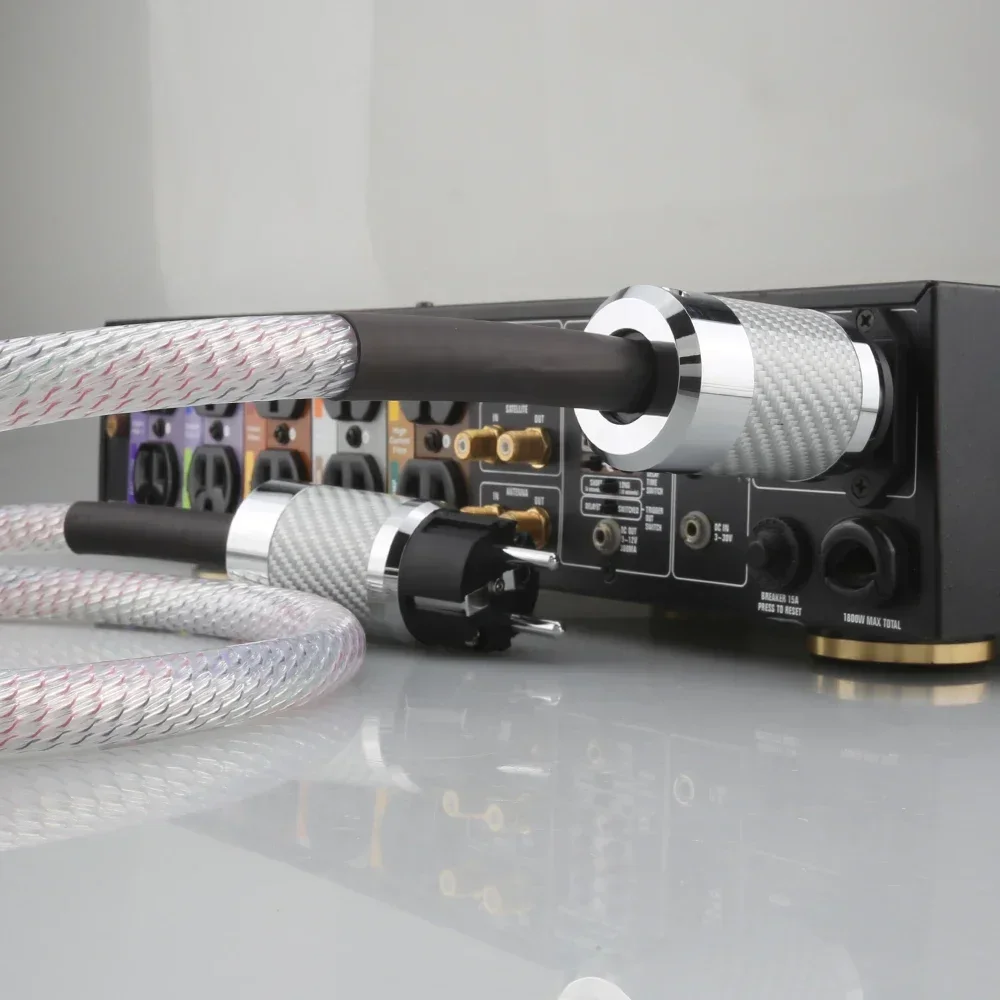 High Quality Hi-End power line HIFI 9/12/15 cores POWER CABLE 7N OFC with EU US Plug Amplifier CD,