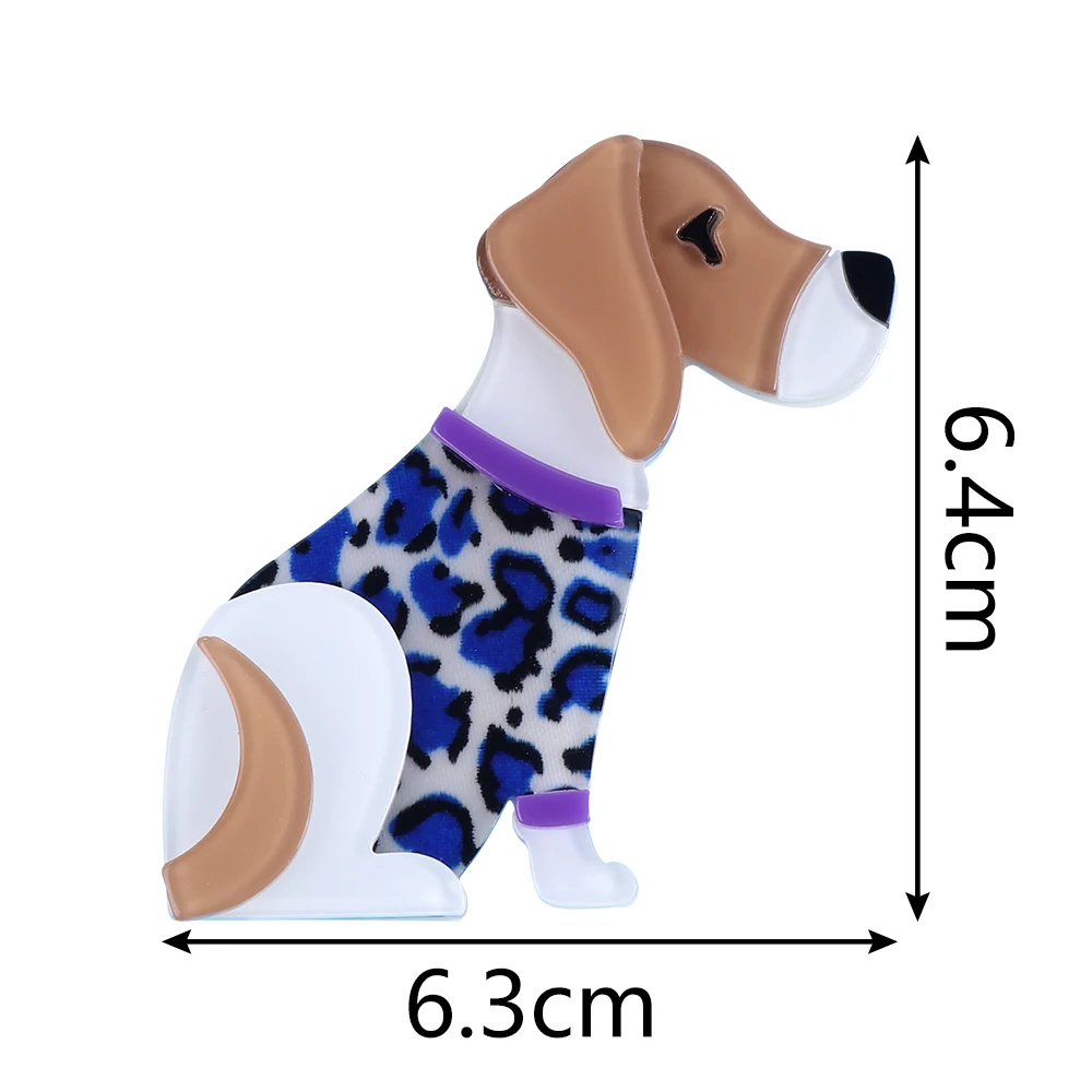 FishSheep Lovely Dog Acrylic Brooches for Women Resin Cute Animal Puppy Brooch Pins Fashion Clothing Accessories Gifts