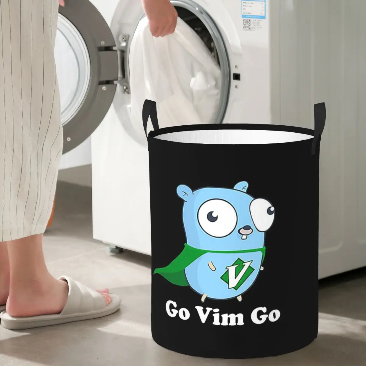 

Складная корзина для белья Go Gopher Golang Vim Go, корзина для грязной одежды и игрушек, органайзер для дома