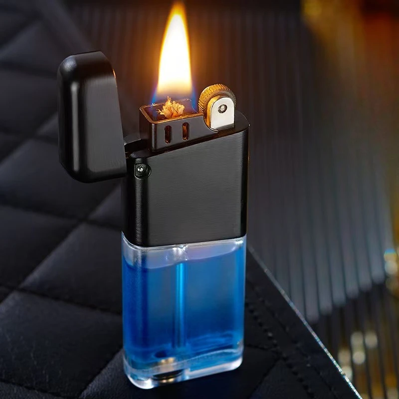 New Transparent Visual Keroseine Lighter Creative Personality Compact Portable Grinding Wheel Igniter Send Boyfriend High Value
