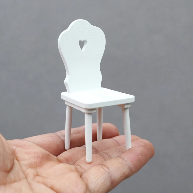 1:12 Dollhouse Miniature Love Chair Model Stool Backchair Furniture Decor Toy Doll House Accessories